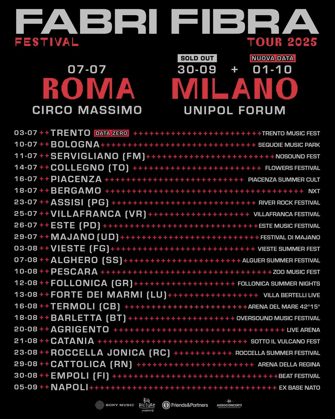 Fabri Fibra Festival Tour Tour Poster 2025